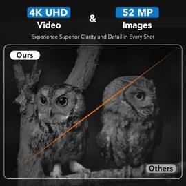 GTHUNDER 4K UHD Night Vision Goggles, Rechargeable 4" HD Screen Night Vision Binoculars for Outdoor & Security, Digital Infrared, 52MP Camera, WiFi