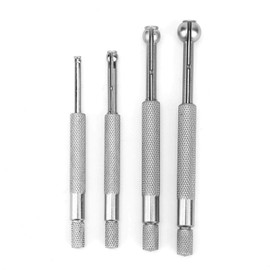 Small Drill Hole Gauge Set, Telescopic Full Round Drilling Gauge 4 Pieces Ball Shape Manganese Steel Inner Diameter Drill Hole Gauge 3-13 mm