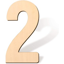 SAVITA 12 Inch Blank Wooden Number 2 Unfinished Wood Slices Sign Board for DIY Craft Projects Home Sign Wall Birthday Wedding Party Decoration (2)