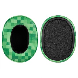 Geekria QuickFit Replacement Ear Pads for Skullcandy Crusher Wireless, Crusher Evo, Crusher ANC, Hesh 3, Hesh Evo, Hesh ANC Headphones Ear Cushions Headset Earpads Ear Cups Cover (MC Grass)
