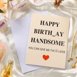 VIVIKEN Funny Birthday Card for Men, Sweet Birthday Cards for Husband, Romantic Happy Birthday Card for Boyfriend, Sweetheart Birthday Greeting Love Card Gifts for Him