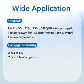 YINNCKE Ignition Switch Key Set Fits for 50cc 125cc 150cc 139QMB Scooter Moped Taotao Jonway Sunl Coolster Roketa Tank Giovanni Kazuma Eagle