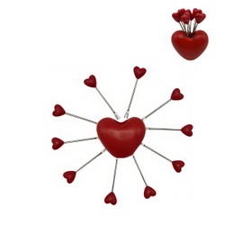 Set of 10 Stainless Steel Fruit forks and 1 Love Holder, Dessert Forks Salad Forks Food Picks