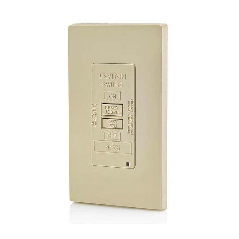 Leviton Blank Face AFCI, 20 Amp, Self Test, LED Indicator