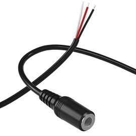 SIOCEN Replacement 3.5mm Female Jack to Bare Wire Open End TRS 3 Pole Stereo 1/8" 3.5mm Jack Plug Connector 3.5mm Female Headphone Jack Aux Audio Cable for Headset Earphone Microphone Cable Repair 1FT