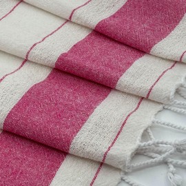 BERCA HOME Ephesus Turkish Beach Towel – Lightweight, Quick Dry, Sand Free – 100% Cotton Peshtemal Hammam & Bath Towel – 90x190 cm – Soft & Compact for Spa, Travel, Gym, Yoga, Camp, Picnic (Pink)