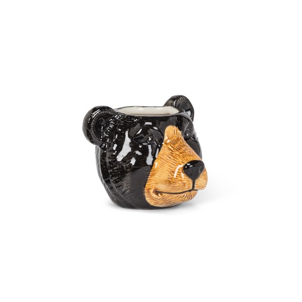 Abbott Collection Small Black Bear Planter - Stoneware (2.5" H)