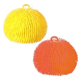 Sonwyoung 2 Pcs Puffer Ball 8 Inch Spiky Sensory Balls Bulk Bouncy Sensory Stress Relief Toy for Fun Fidget Anxiety Game Classroom Prizes Party Favors(Yellow, Orange)