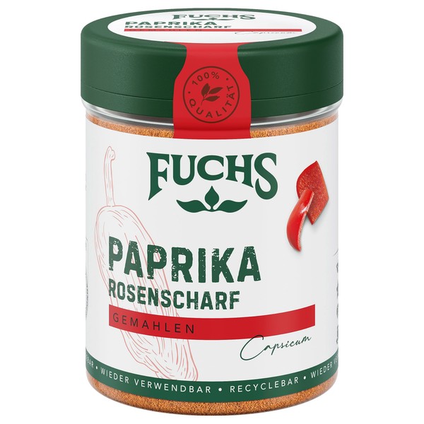 Fuchs Spices - Peppers Rose-sharp Ground - Sharp Taste for Goulash, Stews or Vegetable Dishes - Natural Ingredients - 55 g in Reusable, Recyclable Tin