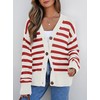 EVALESS Womens Striped Christmas Cardigan Sweaters Fashion 2024 Fall Winter