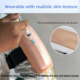 Yodilala Wearable IV Practice Kit,Intradermal Injection Training Pad for Medical Student Training Course, Nurse Injection pad, Insertion Practice Pad（2tube）
