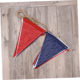 jojofuny 3pcs Fourth of July Bunting Patriotic Banner American Flag Theme Easy to Assemble Wall Ceiling Table Decor