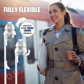 Naiicute Aeroplane Ear Plugs with Band, 2 Pairs, Pain-Free Flying Travel Ear Plugs Facilitate Pressure Balance on the Plane, Reusable Plugs for Adult Child 12+, 25dB Noise Insulation