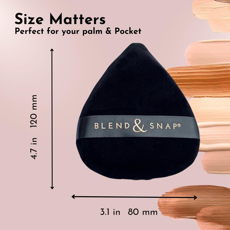 BLEND & SNAP Large Velour Triangle Makeup Puff for Smooth