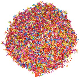 Bulk Dye Free Rainbow Sprinkles - 14 Ounces - Naturally Colored Rainbow Jimmies - Vegan, Non-GMO Dessert Toppings for Ice Cream, Cookies, Cupcakes, Cake Decorating