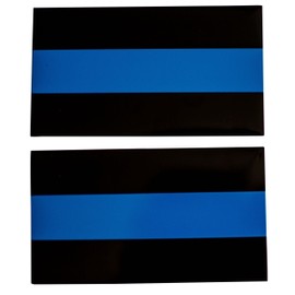 Riley Express Aluminum Thin Blue Line Decal Blue Lives Matter Sticker Emblem | in Support of Police Officers and Law Enforcement (2 Pack)