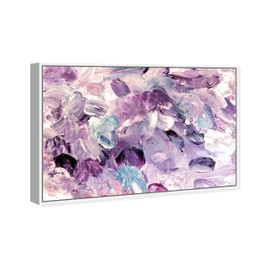 The Oliver Gal Artist Co. Abstract Framed Wall Art Canvas Prints 'Amethyst Gardens' Home, 15" x 10", White Frame