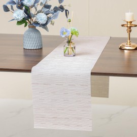 Myir JUN Table Runner, Washable Table Runner Roll Table Ribbon Table Decorations for Birthday Wedding, Party, Home Outdoor und Restaurants 12" x 94" (Beige)