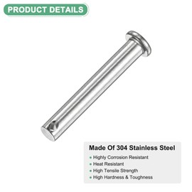 M METERXITY 4-Pack Single Hole Clevis Pins, M8 x 60mm 304 Stainless Steel Flat Head Clevis Pins for Mechanical Linkage/Fixed Parts/Ship Rigging, Link Hinge Pin Reusable