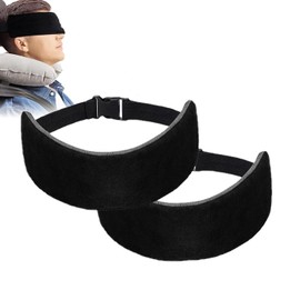 WEZCHUGHAOL 2 Sets Headrest Travel Pillow Neck Pillow for Airplane Travel, Functional Airplane Headband Neck Support for Car Airplane Travel (Black)