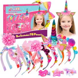 Headband Making Kit for Girls, DIY Crafts for Kids Age 3-12 Make Your Own Fashion Headbands for Kids Girls Gifts 6 7 8 9 10 11 12 Years Old Kids Art Kids Crafts for Kids 6-8 Kids Gifts