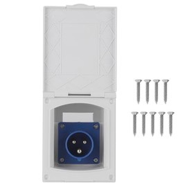 Akozon RV Socket, 16A RV Socket 220V-240V Waterproof Socket External 3-Pin Flush Socket Plug for RV Caravan Trailer Caravan