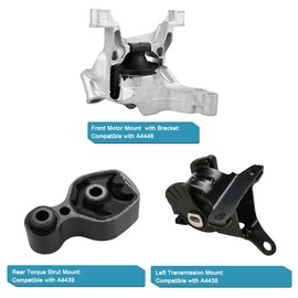 JDMON 3Pcs Engine Motor Transmission Mount Kit Replacement for Mazda 3 2.0L 2014-2018, Mazda 6 2.5L 2014-2017, Compatible with A4446, A4438, A4439, GJL139060, GHR939070A, KF5939040A