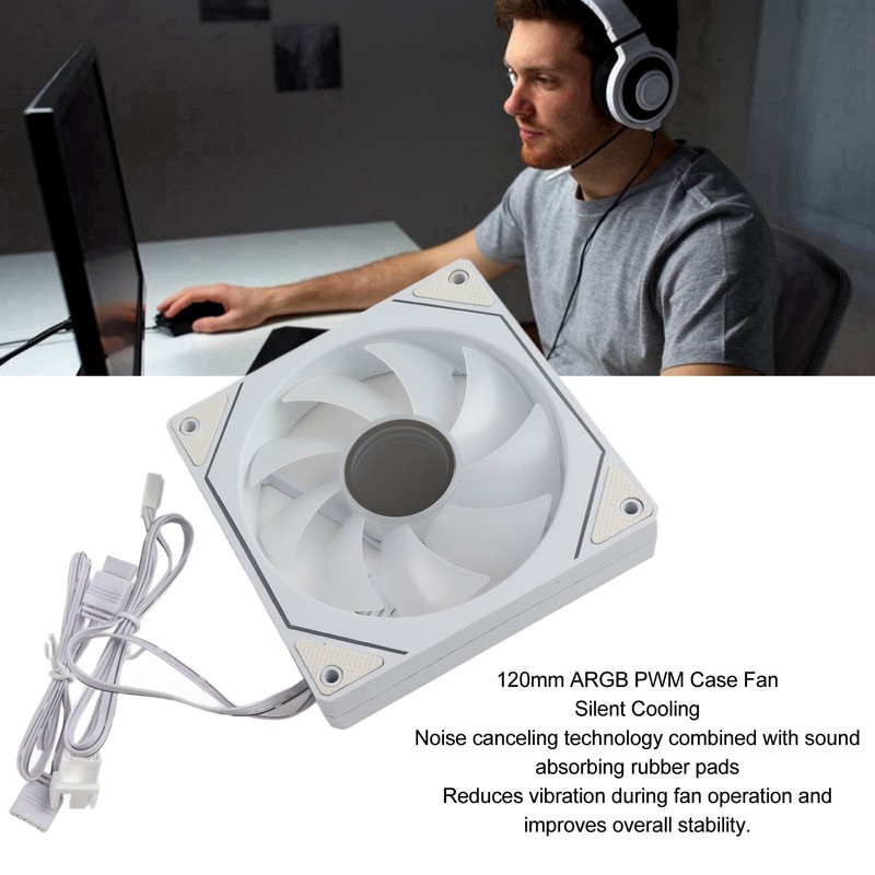 120mm ARGB PWM Case Fan 800 to 2000RPM 4pin PWM