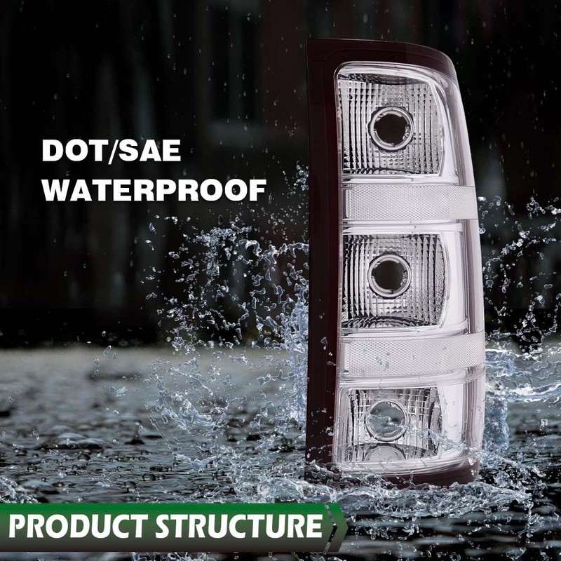 CROSSDESIGN Clear Lens Tail Lights Assembly (Left Driver & Right