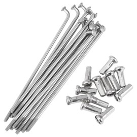 HEROFFIX 12 Set 14G Bicycle Spokes 80mm Bike Wheel Spokes 304 Stainless Steel Silver Tone