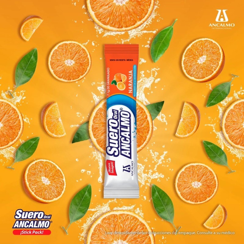 Ancalmo Oral Electrolytes with Vitamis Orange Flavor set of 54