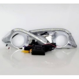 LED DRL For Toyota Highlander 2012 2013 2014 Daytime Running Lights With Amber Sequential Turning Light Signal Waterproof Daylight Lamp Replacement Bumper Kit 12V