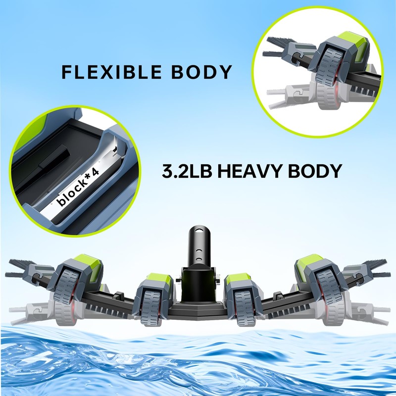 Sepetrel Heavy Duty Pool Vacuum Head with Wheels & Aluminum
