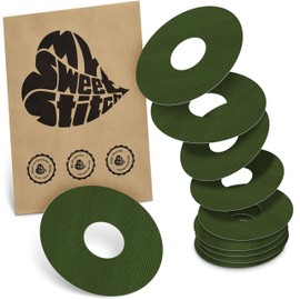 MySweetStitch MySweetStitch - 10 x Freestyle Libre 3 Pflaster Rund, Ringpatch ? 60mm, Innen ? 20mm, wasserfest, atmungsaktiv, hautfreundlich, Olive-Green