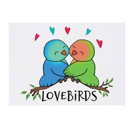 'Lovebirds Hugging' Temporary Tattoo - Water Resistant, Skin-Safe, Non-Toxic Transfer (TO00082377)
