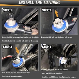 Dodge RAM 1500 2500 3500 2003-2018 Pickup Truck LED License Plate Light Tag Lamp Assembly Replacement, 55078095AA&55078095AB
