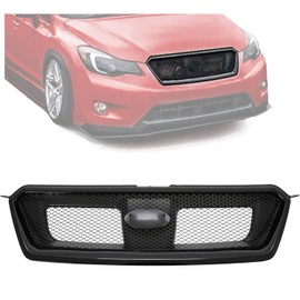 KUAFU Upper Grille Compatible with 2013-2015 Subaru XV Crosstrek 16-17 Crosstrek 12-16 Subaru Impreza Replacement for 91122FJ020 SU1200151 Front Bumper Grill Plastic(ABS) Black