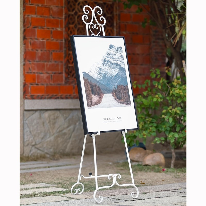 Metal Free Standing Adjustable Display Stand Scroll Easel with Chain