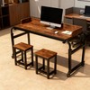Overbed Table with Wheels and Desktop Enclosure (Brown)