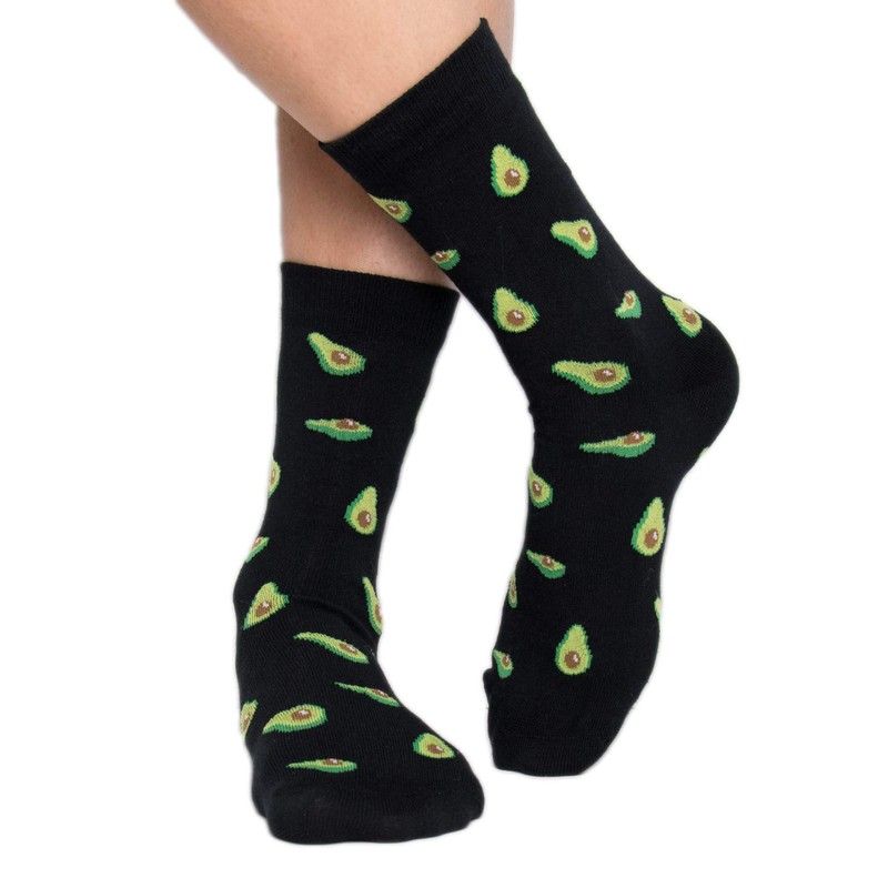 Roits Funny Avocado Black Socks Men Women Colourful Funny Socks