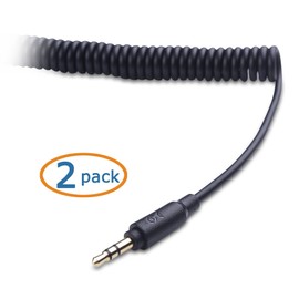 Cable Matters 2-Pack Coiled 3.5mm Male to Male Stereo Audio Cable - Stretches from 2 to 4 Feet