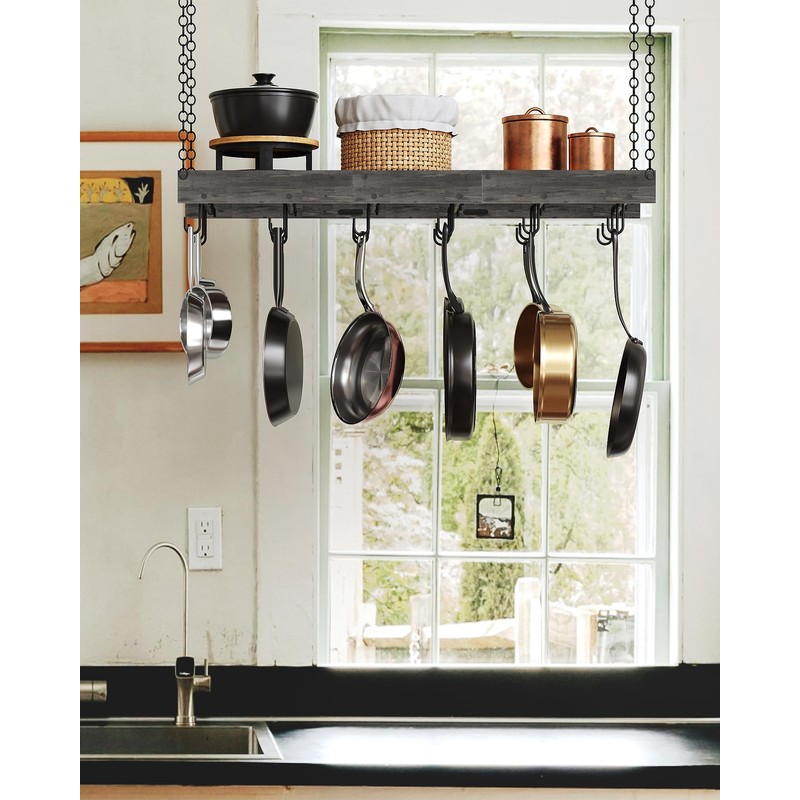 CHOEZON Hanging Pot Rack, 35.4" L x 13" W Ceiling