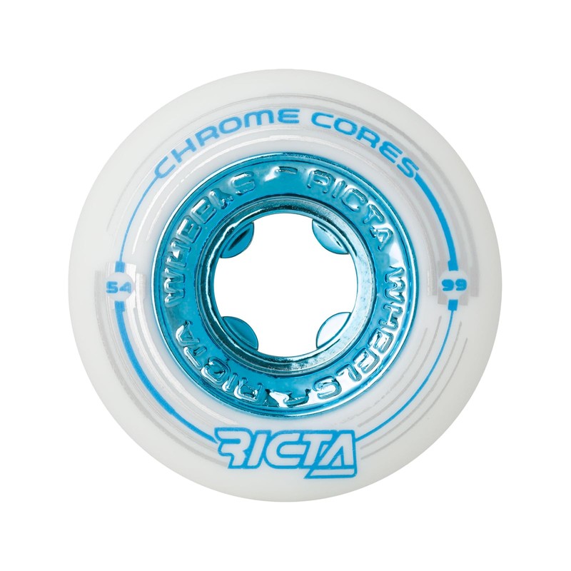 Ricta Chrome Core 99A White Skateboard Wheels 54mm