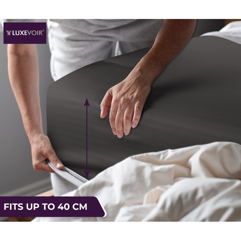 Luxevoir® Single Fitted Sheet - Ultrasoft Satin Stripe Microfiber -