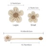 Set of 2 Curtain Tassels Lewondr Flower Motif Linen Magnetic