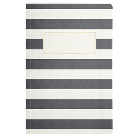 Karma, Lined Journal Notebook, 80 Lined Pages, A5 Size Notebook, 5.7 inches x 8 inches Dairy, Notebook, Black Striped