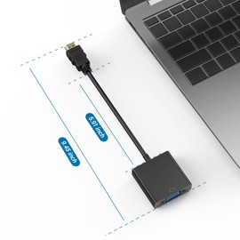 YGKSAA Half-Dozen HDMI to VGA Adapter, 6PCS HDMI to VGA Unidirectional Converter (Male to Female), Compatible with Computers, desktops, laptops, PCs, Monitors, projectors, HD TVs