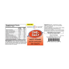 GeriCare One-Daily Multi-Vitamin Tablets Dietary Suplement 200 Count (Pack of 1)