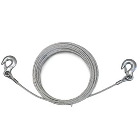 JEXTRA Galvanized Steel Winch Cable, 5/16” x 50ft Wire Rope with Hook, 9,000 lbs Breaking Strength, Heavy Duty Towing Cable, for Rollback, Crane, Wrecker, Tow Truck, UTV
