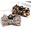 Wenlly leopard bowknot hair claw clip, 5.9 inch large retro
